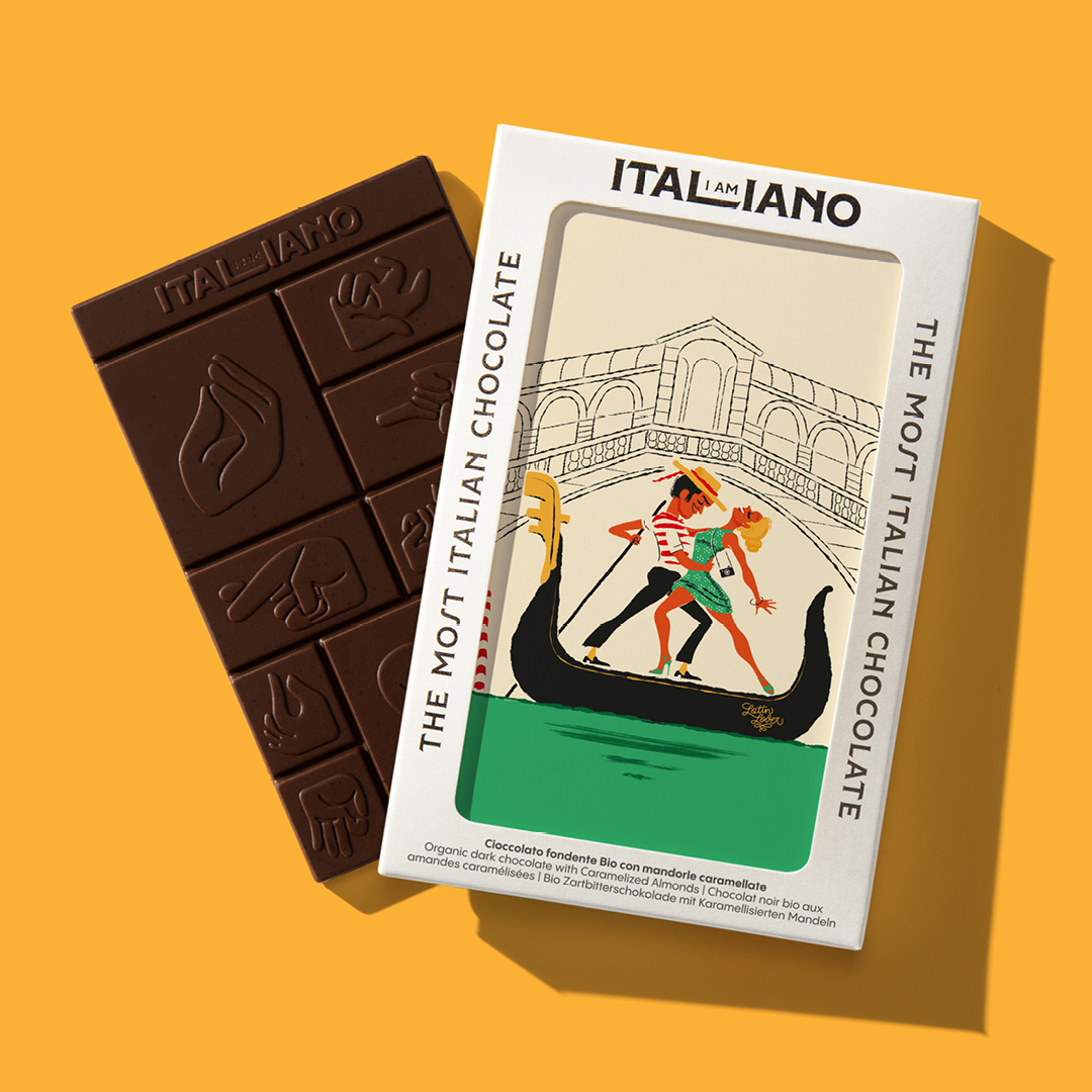 VENEZIA - Cioccolato fondente biologico con mandorla caramellata 2 VENEZIA - Cioccolato fondente biologico con mandorla caramellata - immagine 2